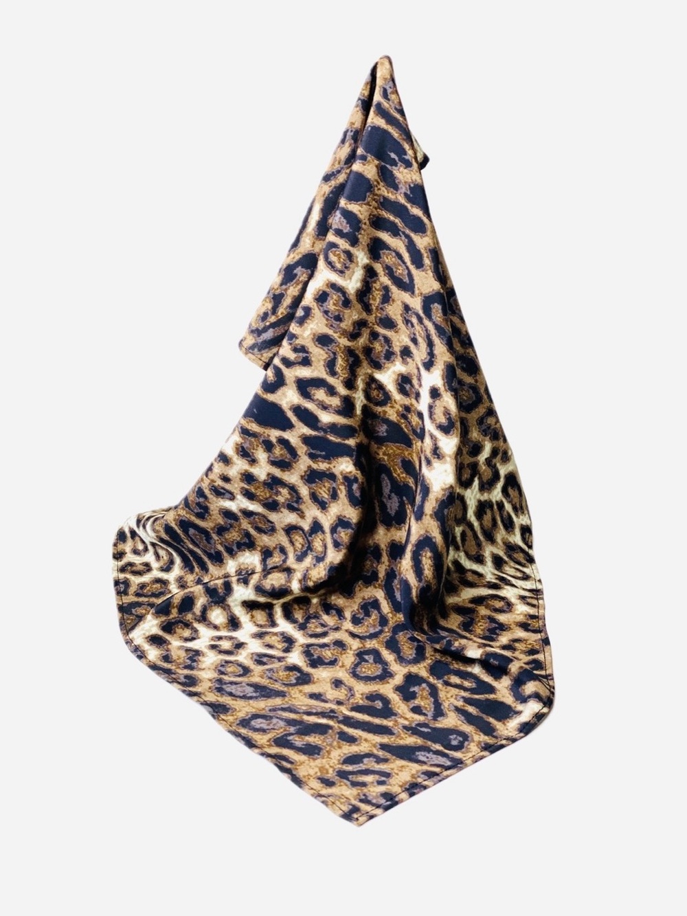 NWT SILKLETTE Animal Print 100% Fine Silk Kerchief Scarf CREAM/BROWN/BLACK - Picture 4 of 7